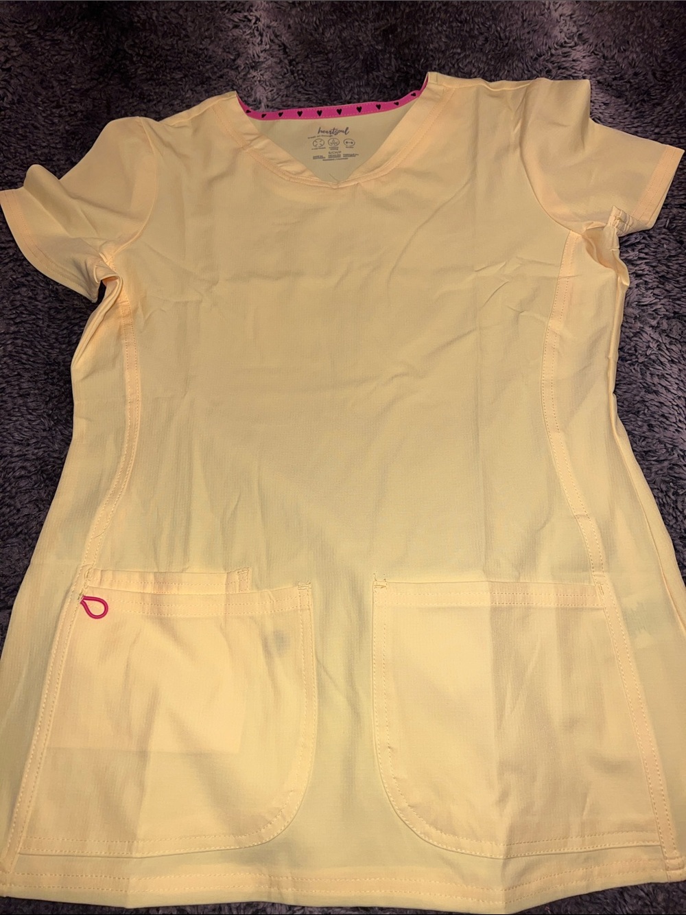 HeartSoul Yellow Short-Sleeve Top with Pockets